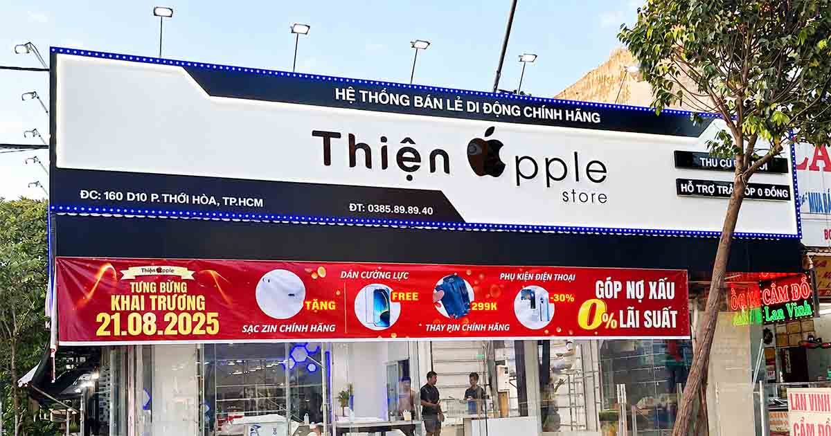 Làm bảng hiệu ALU Thiện Apple TP.HCM