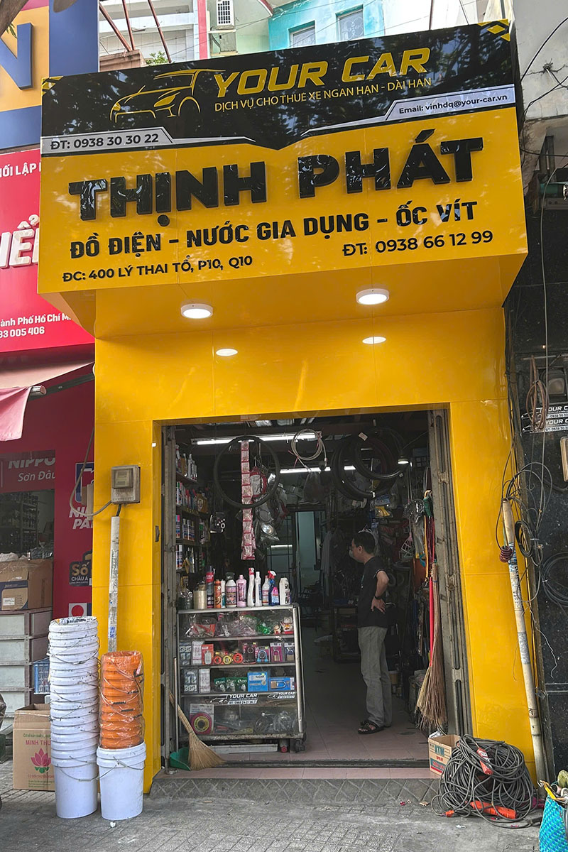 Bảng hiệu ALU chữ mica Shop Thịnh Phát Quận 10, TP. HCM do Quảng Cáo Nguyên Khang thi công